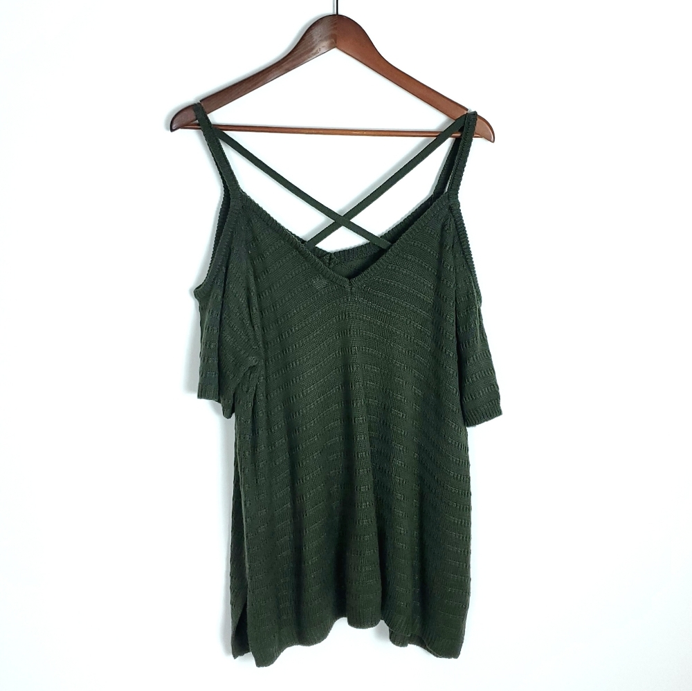Torrid Olive Green cold shoulder shoulder tunic